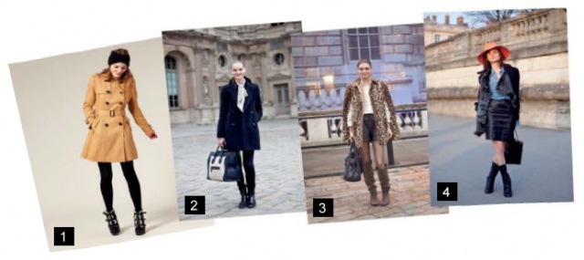 Casaco comprido...tuuudo de bom! O look com trench-coat, meia-calÃ§a grossa e botinha Ã© moderno e chic (foto 1). O lenÃ§o e a maxi bolsa quebram a cor total do look e a possÃ­vel monotonia (foto 2). O casaco capa com estampa de oncinha traz refinamento ao visual composto por shorts (foto 3). O casaco de pele â€“ super tendÃªncia â€“ estÃ¡ em perfeito equilÃ­brio com a saia de couro (foto 4).